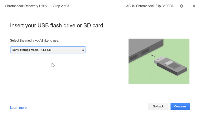 create google chrome recovery drive on Windows 10 pic6