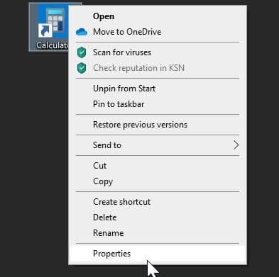 create keyboard shortcut to open calculator in Windows 10 pic3
