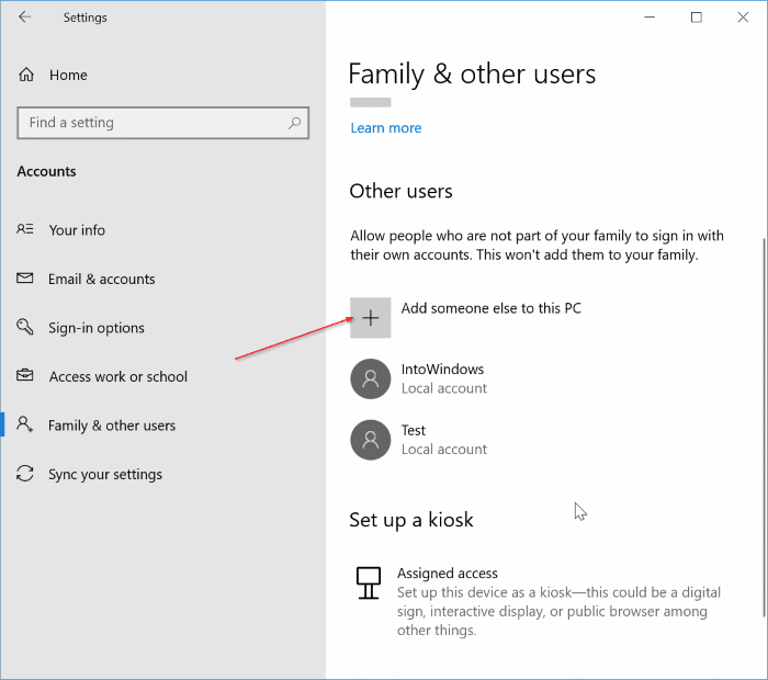 create local account without password in Windows 10 pic1
