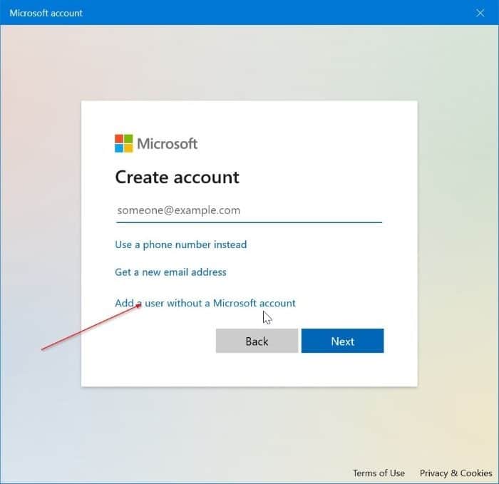 create local account without password in Windows 10 pic3