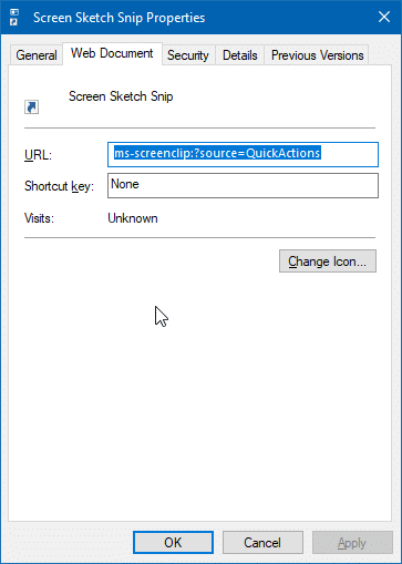 create screen sketch snip desktop shortcut in Windows 10 pic5