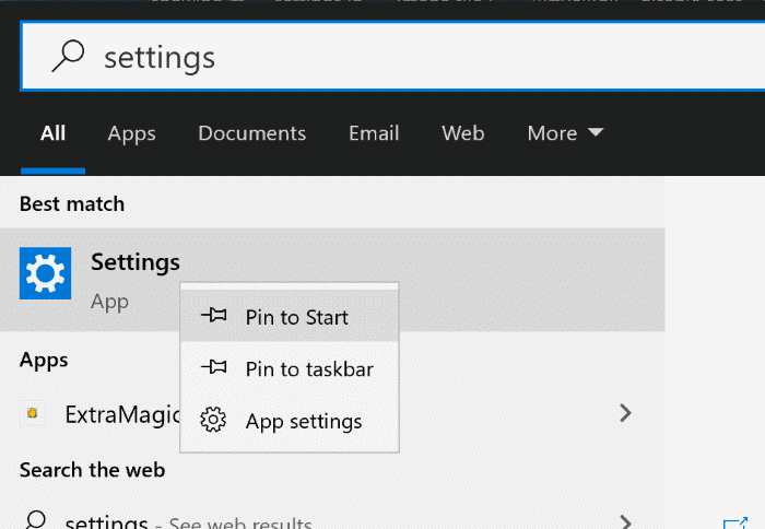 create settings app shortcut on desktop in Windows 10 pic1