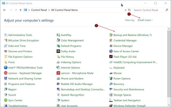 create system image backup in Windows 10 pic1