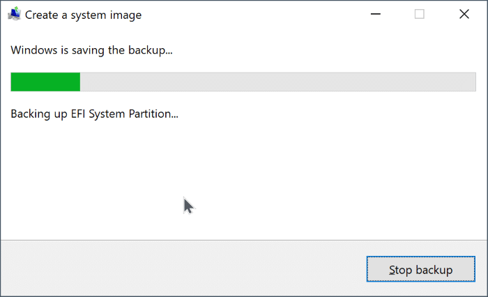 create system image backup in Windows 10 pic7