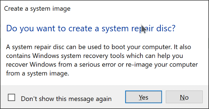create system image backup in Windows 10 pic8