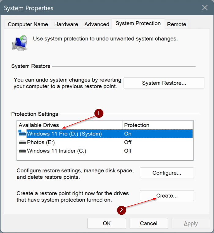 create system restore point in Windows 11 pic11