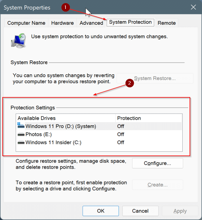 create system restore point in Windows 11 pic8