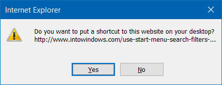 create website shortcut on desktop in Windows 10 step4.1