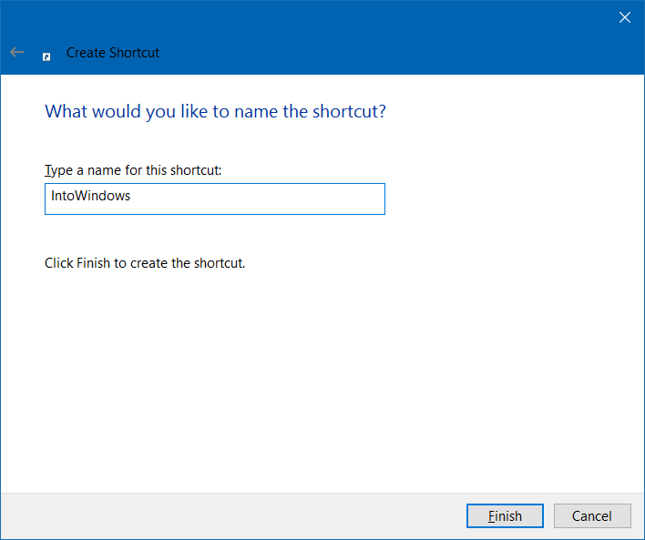 create website shortcut on desktop in Windows 10 step4