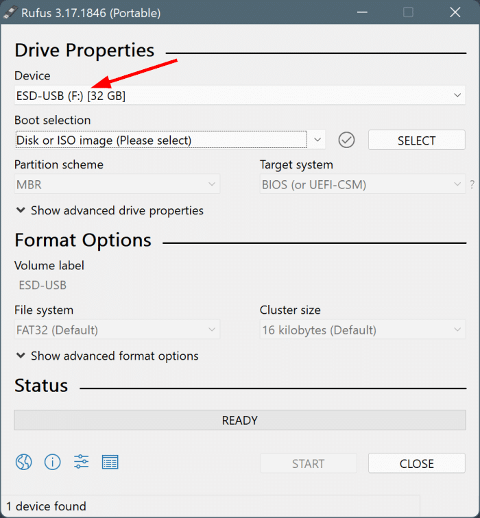 create windows 11 bootable USB with Rufus
