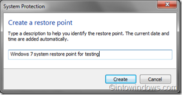 create a system resore point