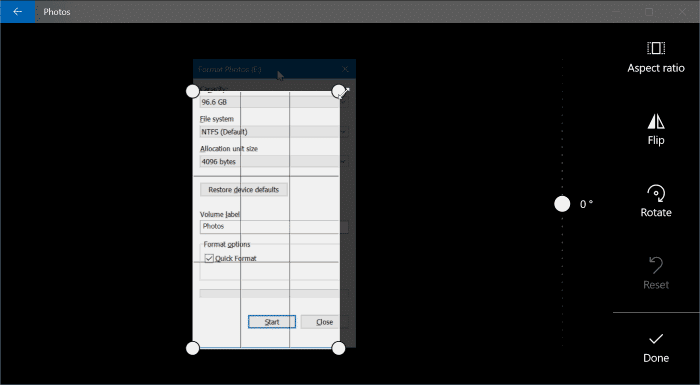 crop pictures with Photos app in Windows 10 pic3