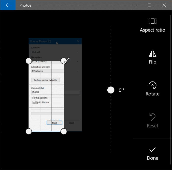 crop pictures with Photos app in Windows 10 pic4