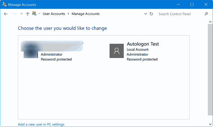 delete administrator account in Windows 10 pic7