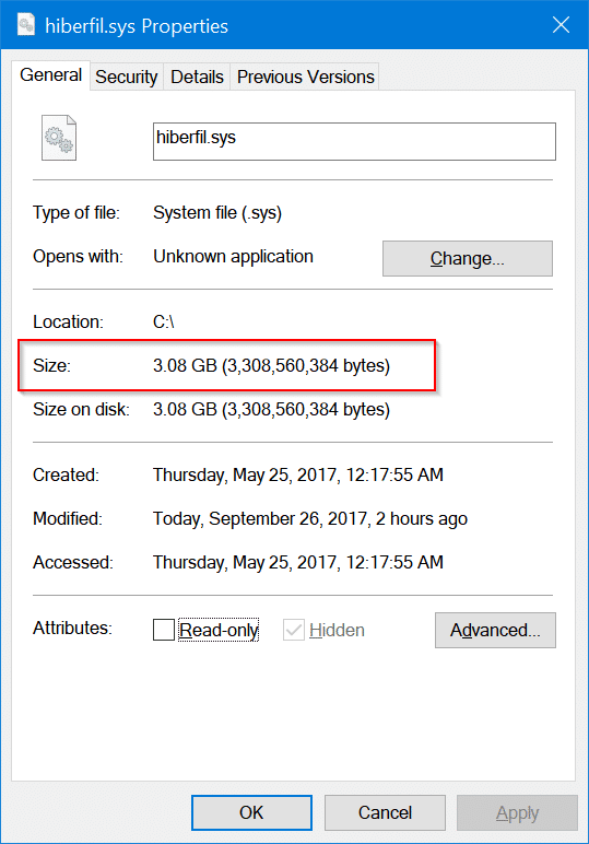 delete hiberfil.sys file in Windows 10 pic5