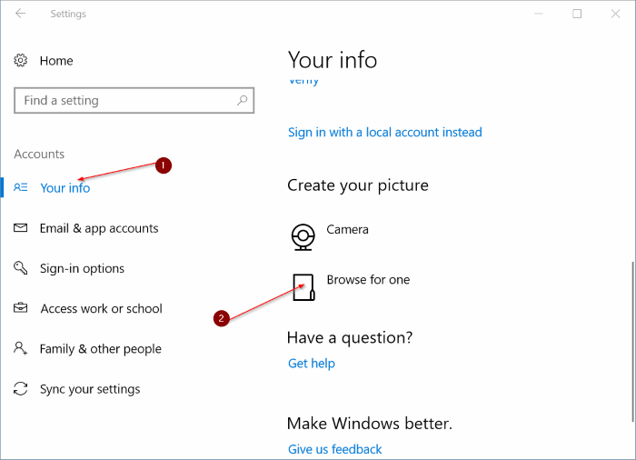 delete old user account pictures in Windows 10 pic3