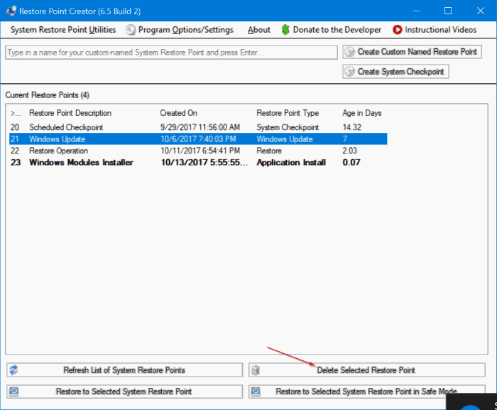 delete restore points in Windows 10 pic5