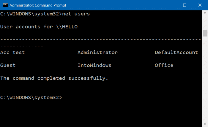 delete user account in Windows 10 step15