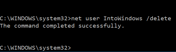 delete user account in Windows 10 step16