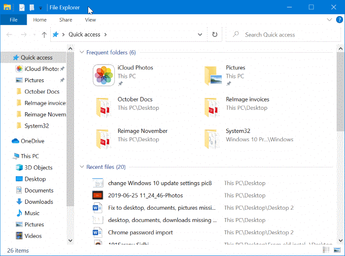 desktop, documents, downloads missing from Quick Access pic2