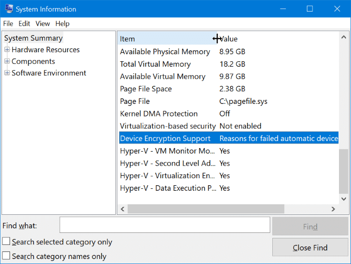 device encryption in Windows 10