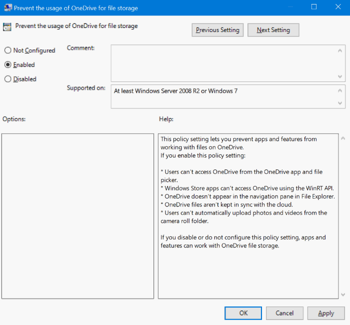 disable Set up onedrive pop up dialog in Windows 10 pic2