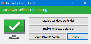 disable Windows Defender in Windows 10