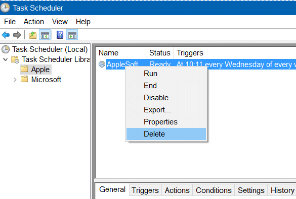 disable apple software update screen in Windows 10 step7