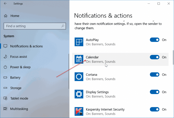 disable birthday notifications in Windows 10 pic1