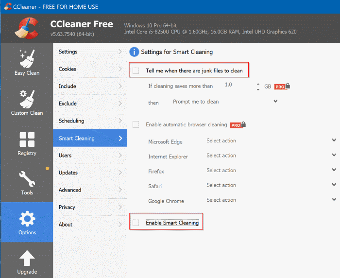 disable ccleaner alert popup