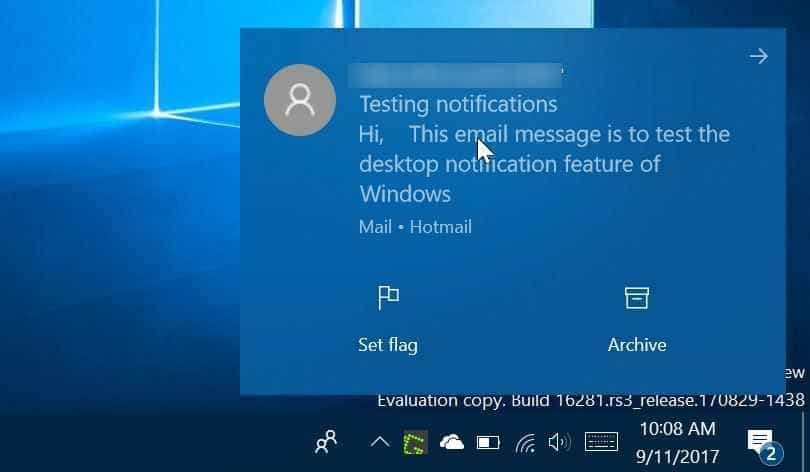 disable desktop notification for specific apps in Windows 10 pic1