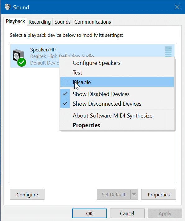 disable laptop speaker in Windows 10 pic2