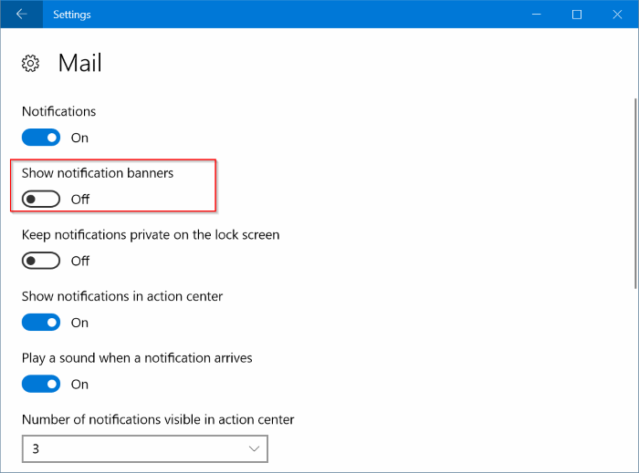 disable notifications for specific apps in Windows 10 pic3
