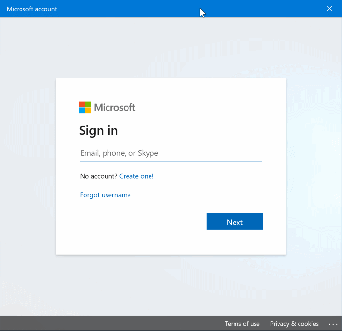 disable or block Microsoft accounts in Windows 10 pic01