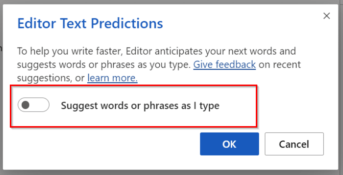 disable text prediction in Office Word pic5