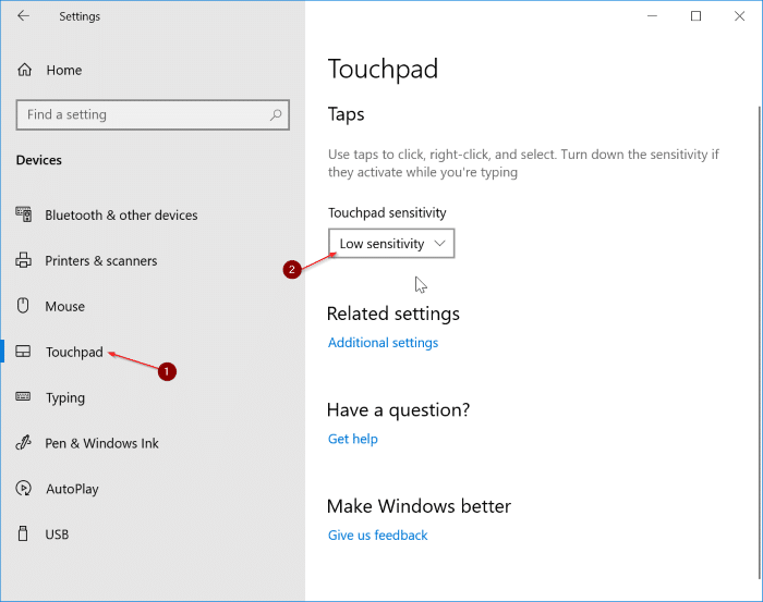 disable touchpad whlie typing in Windows 10 pic1