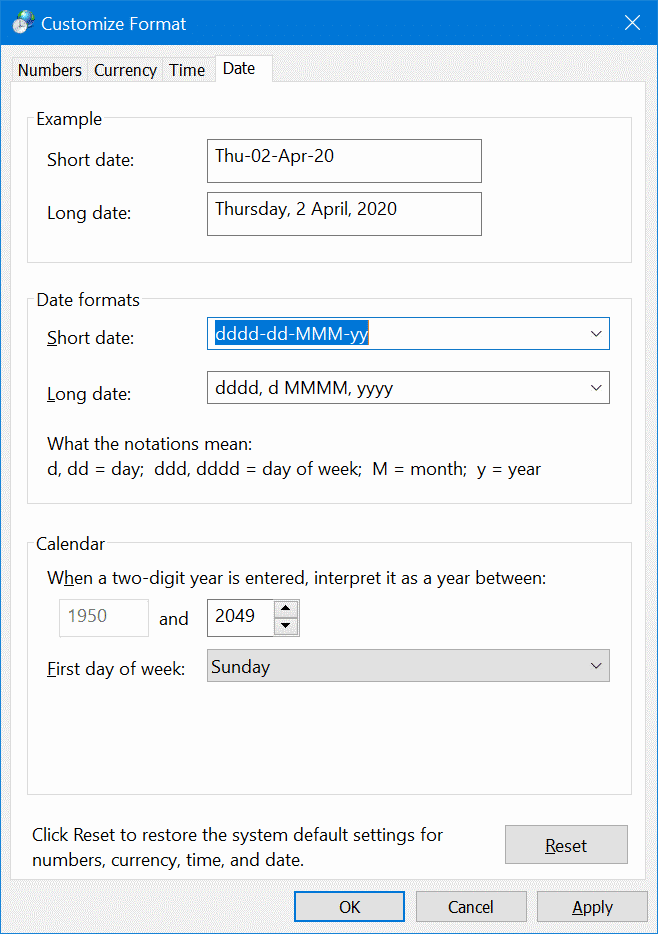 display day of week on the Windows 10 taskbar pic4