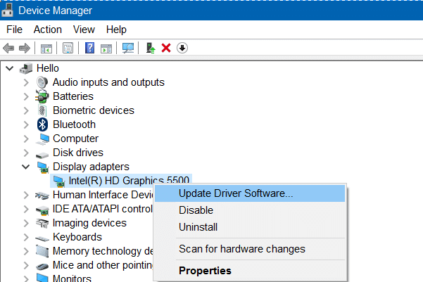 display driver failed to start error in Windows 10 pic1