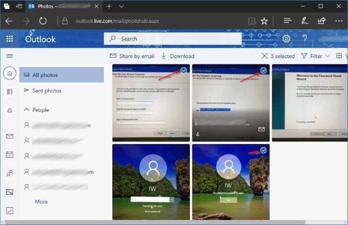 download all sent and received photos in outlook.com pic3