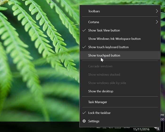 enable and customize virtual touchpad in Windows 10pic01