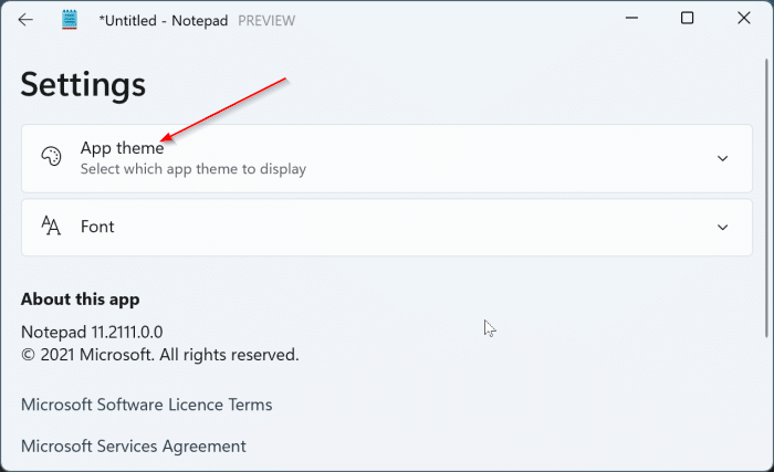 enable dark mode in Notepad In Windows 11 pic4