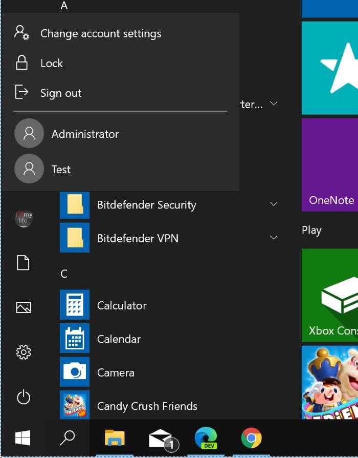 enable hidden administrator account in windows 10