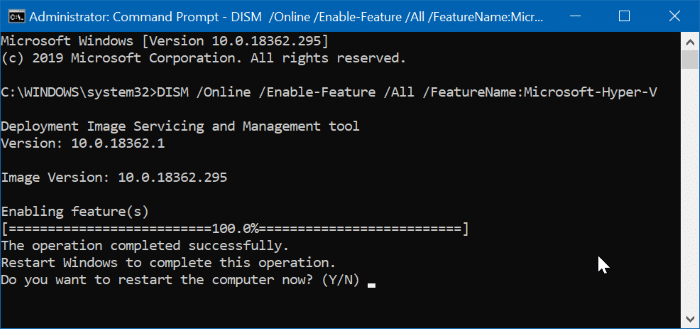 enable hyper-v in Windows 10 pic6