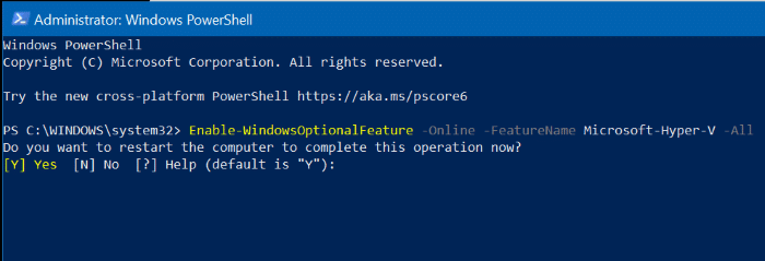 enable hyper-v in Windows 10 pic7