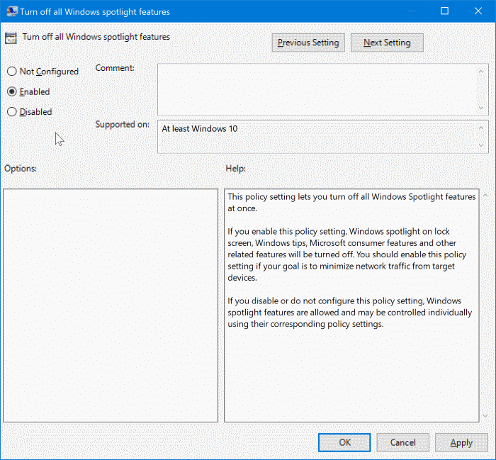 enable or disable Windows spotlight in Windows 10 pic3
