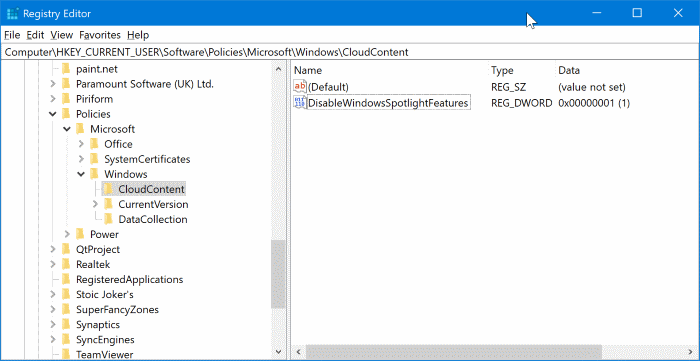 enable or disable Windows spotlight in Windows 10 pic4