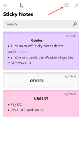 enable or disable delete confirmation in sticky notes in windows 10 pic1