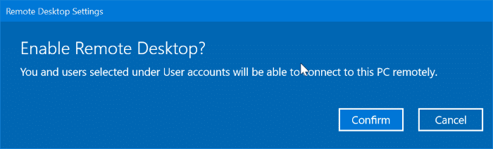 enable or disable remote desktop in Windows 10 pic2