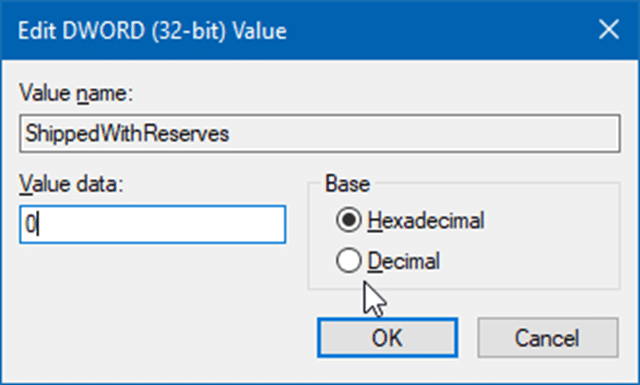 enable or disable reserved storage in windows 10 pic2