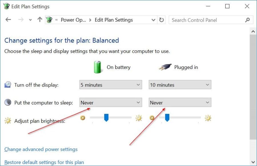 enable or disable sleep mode in Windows 10 pic8